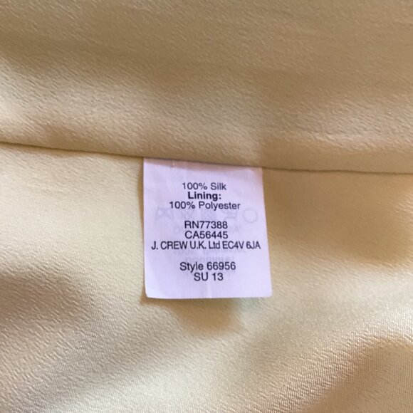 J.‎ Crew Green Floral Silk Dress Size 0 Shift Dress Halter Swoop Sleeveless - Picture 9 of 9